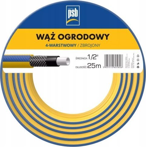 Cellfast Wąż ogrodowy 4 warstwowy 1/2 25 m wytrzymały