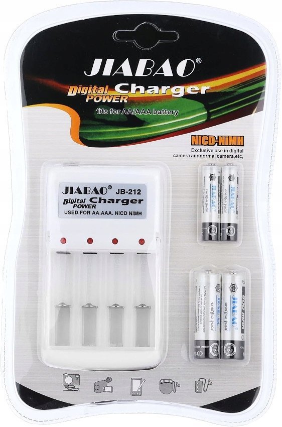 ŁADOWARKA Do Akumulatorków Paluszków AA AAA + 4 Akumulatory 600mAh 1271