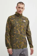 Bluzy męskie - The North Face bluza sportowa 100 Glacier kolor zielony wzorzysta NF0A858ZWJO1 - miniaturka - grafika 1