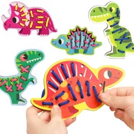 Sortery dla dzieci - Gra Logiczna Zręcznościowa Przeplatanka Dinozaury Jhtoy-428 - miniaturka - grafika 1