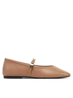 Baleriny - Calvin Klein Baleriny Ballerina New Buckle - Lth HW0HW02483 Brązowy - miniaturka - grafika 1