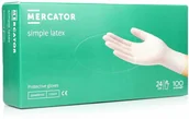 Rękawiczki jednorazowe - Mercator rękawice LATEKS rozmiar: S Białe 100 sztuk (VAT 23%) - miniaturka - grafika 1