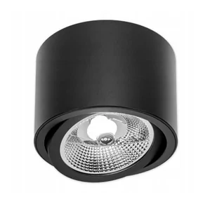 Tuba ruchoma czarna oprawa halogenowa natynkowa AR111 okrągła Ø13,9 cm x 10 cm - Lampy sufitowe - miniaturka - grafika 1