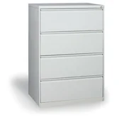 Szafy biurowe - KOVONA Dwurzędowa szafa kartotekowa A4, 4 szuflady, kolor szary G23240.2.09.2B2B - miniaturka - grafika 1