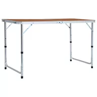 Meble turystyczne - VidaXL Składany stolik turystyczny, aluminiowy, 120x60 cm 48172 VidaXL - miniaturka - grafika 1