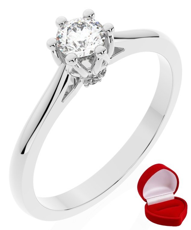 ZŁOTY PIERŚCIONEK ZARĘCZYNOWY 585 14k BRYLANT 0,24 ct BIAŁE ZŁOTO R0