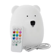 SEVERNO Kids Silikonowa lampka nocna Miś dla dzieci LED USB + pilot LAMPKAMIS