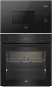Zestawy AGD - Zestaw AGD do zabudowy Beko Piekarnik BBIR17300BCS + Kuchenka mikrofalowa BMGB 20212 B - miniaturka - grafika 1