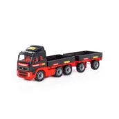 Samochody i pojazdy dla dzieci - Polesie 95466 Samochód z burtami 'MAMMOET' z przyczepą (w siatce) - miniaturka - grafika 1