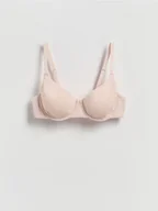 Biustonosze - Reserved - Miękki biustonosz z fiszbinami - pastelowy róż - miniaturka - grafika 1