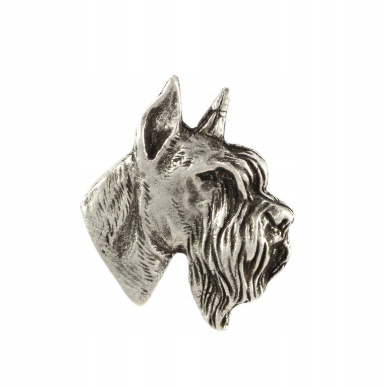 Sznaucer Schnauzer posrebrzany pin, broszka
