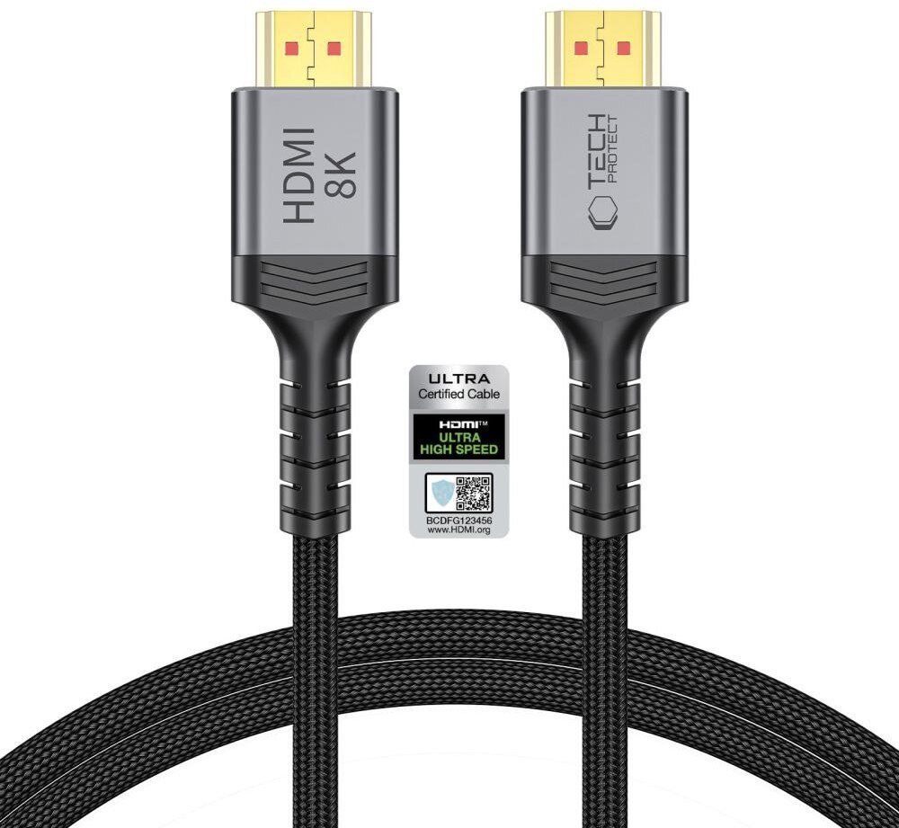 Kabel Tech-Protect Kabel Tech-Protect Ultraboost Cable HDMI 2.1 4k 120Hz, 8K60Hz 100cm Black THP5553