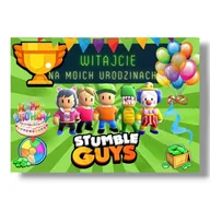 Dekoracje sali - Baner urodzinowy wodoodporny girlanda Stumble Guys - miniaturka - grafika 1
