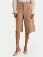 Spodenki damskie - Marella Szorty skórzane Scoglio 2613431021 Beżowy Relaxed Fit - miniaturka - grafika 1