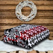 Koce - Koc Polarowy Świąteczny 160X200 Szary - miniaturka - grafika 1