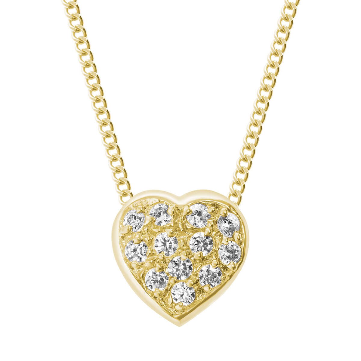 Naszyjnik celebrytka z serduszkiem z cyrkoniami srebrny pozłacany