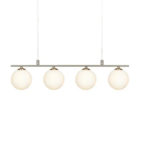Srebrna wisząca lampa Quattro z mlecznymi kloszami - Oprawy, klosze i abażury - miniaturka - grafika 1