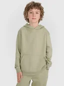 Bluzy dla chłopców - 4F Bluza dresowa nierozpinana z kapturem chłopięca - zielona 122 (6-7 lat) - miniaturka - grafika 1