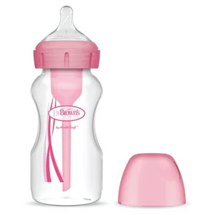 Dr Brown's Butelka Options Plus różowa szeroka szyjka 270ml - Butelki dla niemowląt - miniaturka - grafika 1