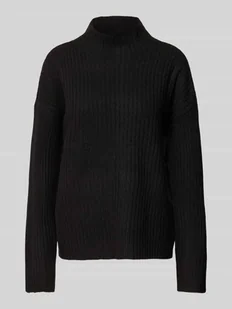 Sweter z dzianiny o luźnym kroju z półgolfem model ‘TULLE’ - Swetry damskie - miniaturka - grafika 1