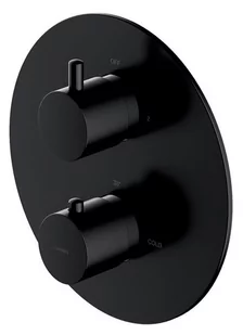 Omnires CZARNA Termostatyczna bateria fi 20 cm prysznicowo-wannowa podtynkowa Y1236ROBL Y - Baterie podtynkowe - miniaturka - grafika 1