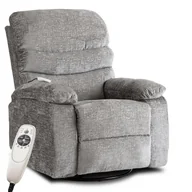 Fotele - Fotel Rozkładany Masujący Wypoczynkowy z Masażem Dla Seniora BRUCE Szary - miniaturka - grafika 1