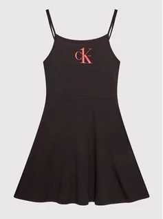 Sukienki - Calvin Klein Swimwear Sukienka letnia KY0KY00003 Czarny Slim Fit - grafika 1