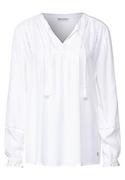 Bluzki damskie - Street One Damska tunika bluzka, biały, 44 - miniaturka - grafika 1
