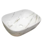 Umywalki - Domino Umywalka Elpis 47 OV nablatowa marmurek 47x33x13,5 - miniaturka - grafika 1