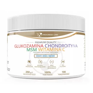 PROGRESS LABS PROGRESS LABS Glukozamina Chondroityna Msm Witamina C 250g - Witaminy i minerały - miniaturka - grafika 1