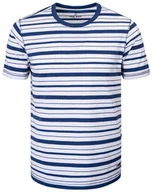 Koszulki męskie - T-SHIRT Męski REDISH Koszulka BIAŁA w PASKI Gruba Bawełna 2XL Pako Jeans - miniaturka - grafika 1