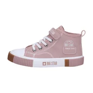 Trampki damskie - Różowe wysokie trampki dziecięce ze skóry eko BIG STAR KK374016 - miniaturka - grafika 1