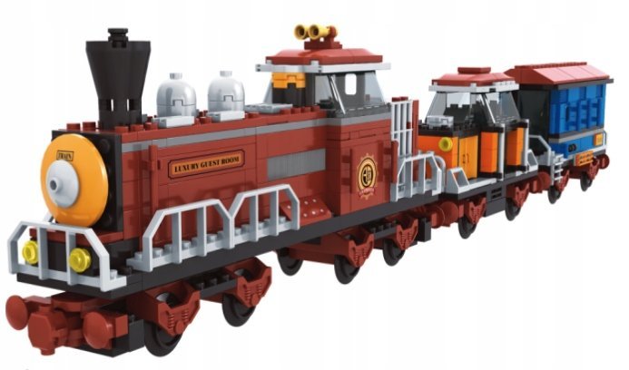 KLOCKI KONSTRUKCYJNE LOKOMOTYWA PAROWA 662 ELEMENTY ZESTAW DO ZŁOŻENIA