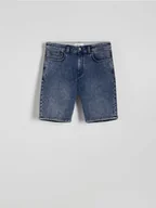 Spodenki męskie - Reserved - Jeansowe szorty slim fit - granatowy - miniaturka - grafika 1