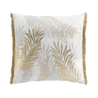 Poduszki dekoracyjne - Ozdobna poduszka ze złotym wzorem i frędzlami, 50 x 50 cm - miniaturka - grafika 1