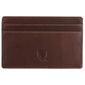 Etui na dokumenty i karty - Skórzane etui antykradzieżowe z ochroną RFID na karty kredytowe (Brąz) - miniaturka - grafika 1