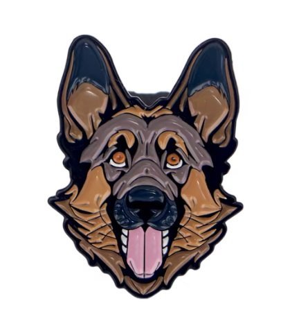 PRZYPINKA, BROCHA, BROSZKA, PIN - PIĘKNY PIES OWCZAREK NIEMIECKI - SZARIK