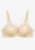 Biustonosze - Beżowy Koronkowy Biustonosz Full Cup z Regulowanymi Ramiączkami Nestalily - miniaturka - grafika 1
