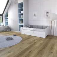 Łóżka dla dzieci i młodzieży - Łóżko dziecięce 160x80 cm białe z szarym panelem – Zawiera dolną szufladę i materac, wymiary konstrukcji 164x84x60 cm, bezpieczny i kolorowy design - miniaturka - grafika 1