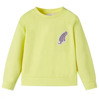 Bluzy dla dziewczynek - Bluza dziecięca 116 żółta długie rękawy polarowa - grafika 1