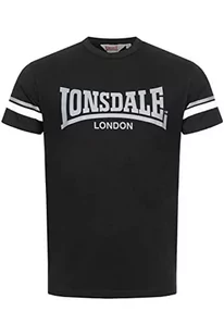 Lonsdale T-shirt męski, regularny krój, CREICH, czarny/biały/szary, XL 117363 - Koszulki męskie - miniaturka - grafika 1