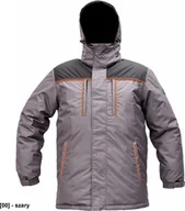 Odzież robocza - CERVA CREMORNE parka - męska zimowa parka, stały kaptur, przedłużony tył, 100% poliester - szary XL - miniaturka - grafika 1