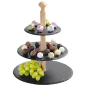 Tace i patery - Patera 3-poziomowa, łupek kamienny, Kesper - miniaturka - grafika 1