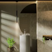 Lustra - Massi Lustro półokrągłe wiszące bezramowe oszlifowane MOON HALFRóżne rozmiary - miniaturka - grafika 1