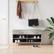 Szafki na buty - Ławka z miejscem na buty, szary dąb sonoma, 102x35x55 cm Lumarko! - miniaturka - grafika 1