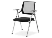 Fotele i krzesła biurowe - Krzesło Składane Biurowe Henry Z Czarnej Siatki Mesh Na Stelażu Chrom - miniaturka - grafika 1