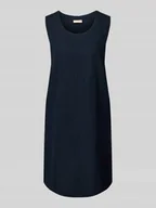 Sukienki - Sukienka lniana o długości do kolan z okrągłym dekoltem model ‘LAVA’ - miniaturka - grafika 1