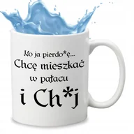 Kubki - Kubek Ceramiczny Biały 330ml CHCE MIESZKAĆ W PAŁACU Serial 1670 Zabawne Wz - miniaturka - grafika 1