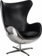 Fotele - Elior Industrialny fotel wypoczynkowy czarny - Ayka - miniaturka - grafika 1