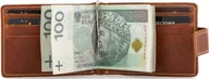 Portfele - Belveder Portfel Męski z Klipsem Skórzany Brąz BW48 - miniaturka - grafika 1